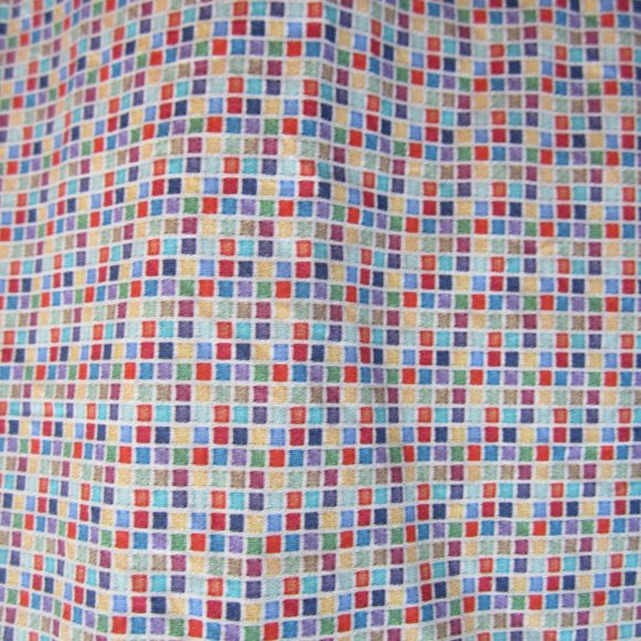 Haupt Men's Shirt Multicolored Squares Size L Large 16.5 Cotton - Picture 2 of 14